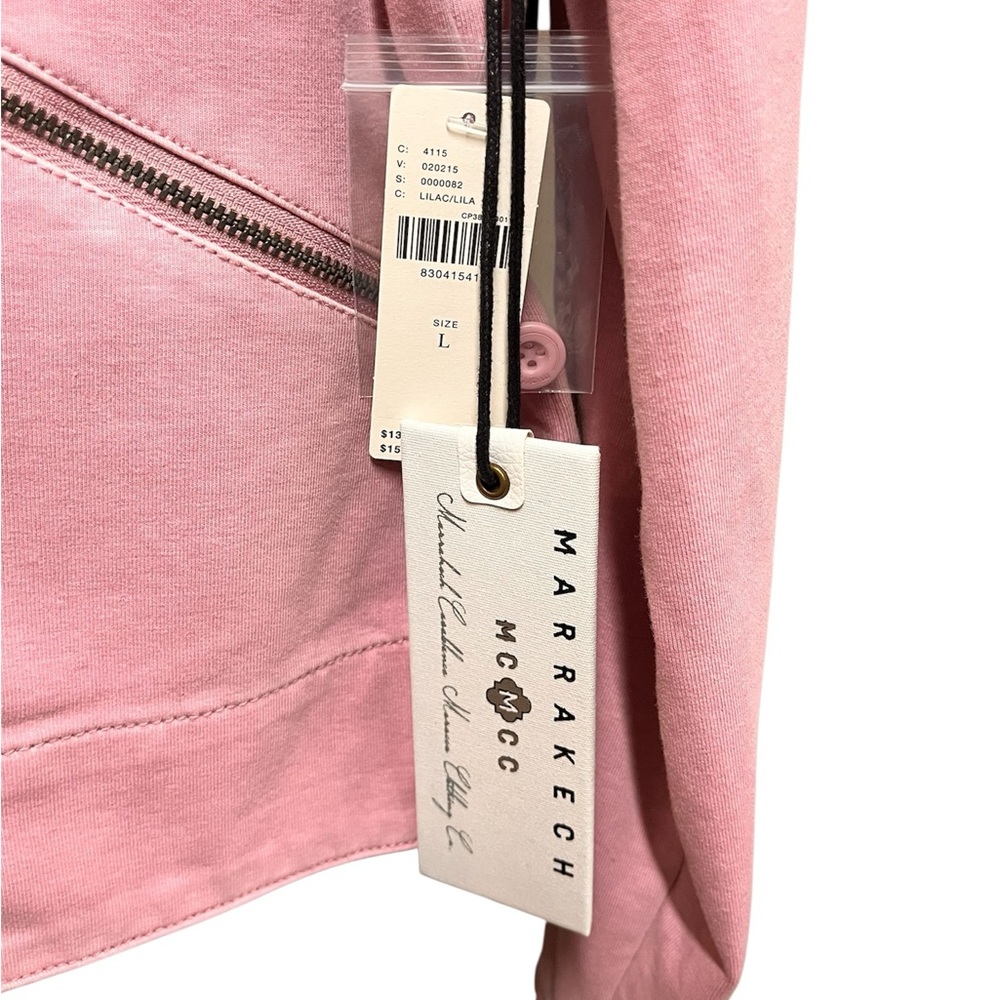Anthropologie Marrakech Jaxon Knit Moto Jacket Lilac Large NEW Boho Bikercore - Picture 3 of 11